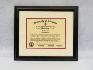 framed diploma